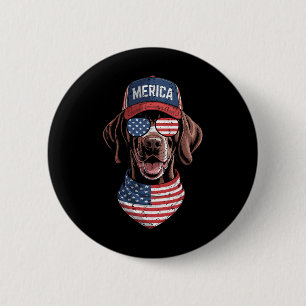 Merica Gsp Dog 4. Juli US-amerikanische Flagge USA Button