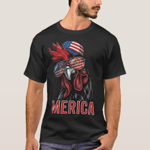 Merica Hahn Lustiges Patriotisches Usa Sonnenbrill T-Shirt