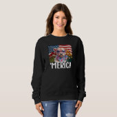 'Merica, Highland-Kuh 4. Juli Sweatshirt (Vorne ganz)