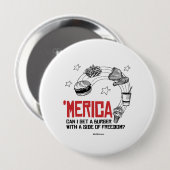 Merica - Kann ich einen Burger mit einer Freiheits Button (Vorne & Hinten)