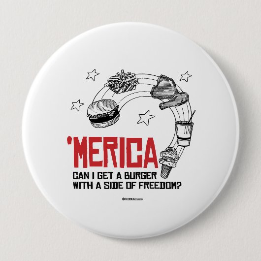 Merica - Kann ich einen Burger mit einer Freiheits Button (Vorderseite)