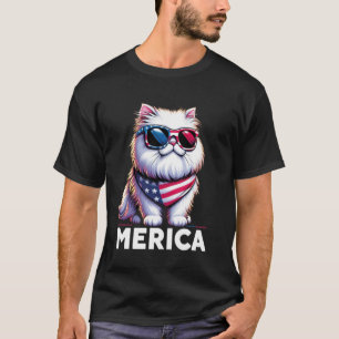 Merica Katze 4. Juli Für Männer Frauen Kinder Lust T-Shirt