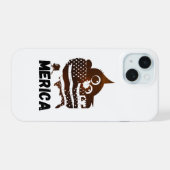 Merica Katze iPhone 15 Hülle (Rückseite (Horizontal))