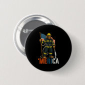 Merica Labour Day Feuerwehrmann Bigfoot Blue Colla Button (Vorne & Hinten)