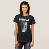 Merica LGBTQ American Flag USA Prix Ally Rainbow T-Shirt (Vorne ganz)