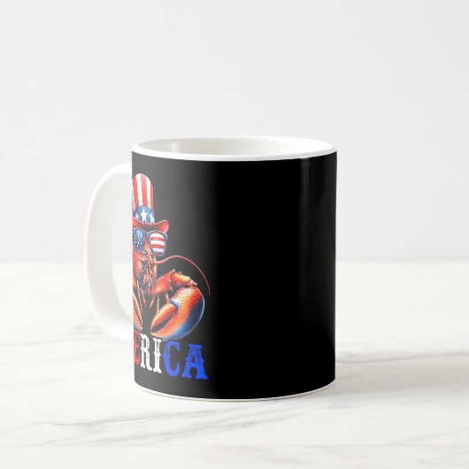 Merica Lobster Patriotic 4th Of July Funny Kids Me Kaffeetasse (Vorderseite Links)