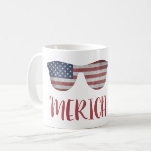 'MERICA MIT AMERIKANISCHER SONNENBRILLE - USA KAFFEETASSE