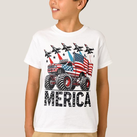 Merica Monster Truck T-Shirt (Vorderseite)