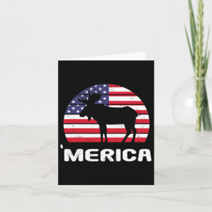 Merica Moose American Flag Usa Patriotic Independe Karte