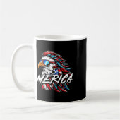 Merica Mullet Eagle Funny 4. Juli Kaffeetasse (Links)