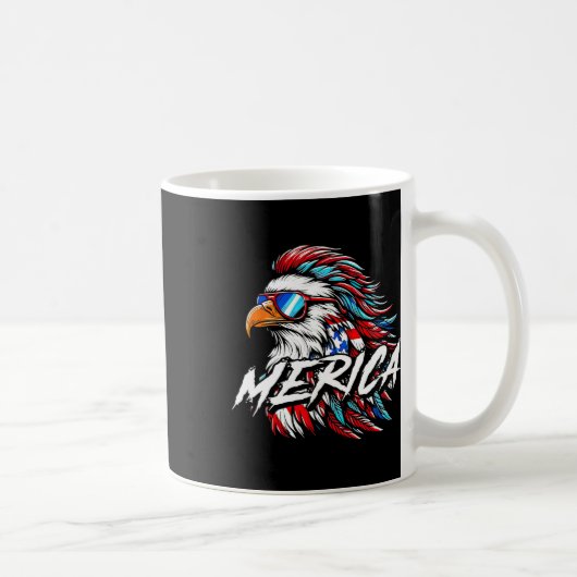 Merica Mullet Eagle Funny 4. Juli Kaffeetasse (Rechts)