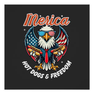 Merica Mullet Eagle Shirt   Shirt für den 4. Juli Poster