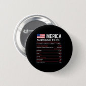 Merica Nutrition Fact Funny America 4. Juli Pa Button (Vorne & Hinten)