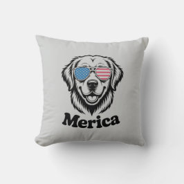Merica Patiotic Dog Brille USA Flag 4. Kissen