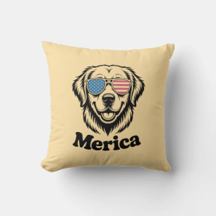 Merica Patiotic Dog Brille USA Flag 4. Kissen