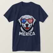 Merica Patiotic Dog Brille USA Flag 4. T-Shirt (Design vorne)