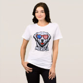 Merica Patiotic Dog Brille USA Flag 4. Tri-Blend Shirt (Vorderseite voll)