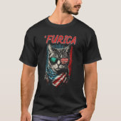 Merica Patriotic American Shorthair Furica 4th of  T-Shirt (Vorderseite)