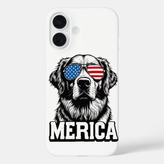 Merica - Patriotic Golden Retriever Case-Mate iPhone Hülle (Rückseite)