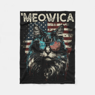 Merica Patriotic Maine Coon Cat Fleecedecke