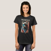Merica Patriotic Siamese Cat Meowica 4th of July C T-Shirt (Vorne ganz)