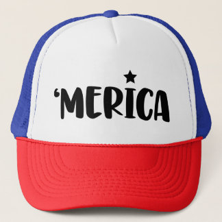 MERICA Patriotic | USA Flag Colors Pride Truckerkappe