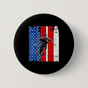 Merica Pickleball Player Usa Independence Day 4. Button