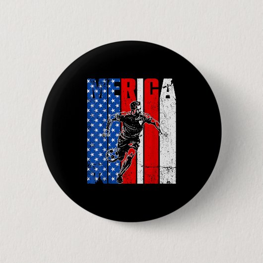 Merica Pickleball Player Usa Independence Day 4. Button (Vorderseite)