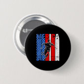 Merica Pickleball Player Usa Independence Day 4. Button (Vorne & Hinten)