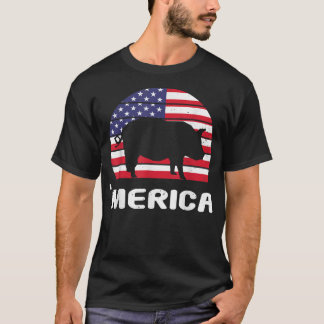 Merica Pig American Flag USA Patriotic Independenz T-Shirt