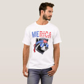 Merica Raccoon USA Flag Bandana Sunglasses Funny  T-Shirt (Vorne ganz)