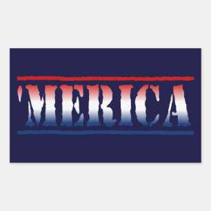"MERICA Red White & Blue Stickers (6/Blatt)