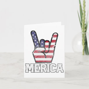 Merica Rock am 4. Juli Vintagen amerikanischen F Karte