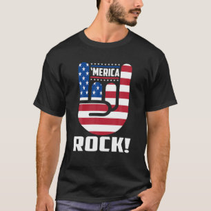 Merica Rock American Flag Patriotic 4. Juli T-Shirt