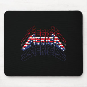 Merica Rock Sign 4. Juli Vintage amerikanische Fla Mousepad