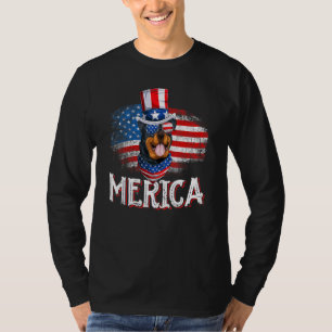 Merica Rottweiler Hund Amerikanische Fahne 4. Juli T-Shirt