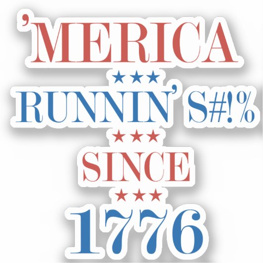 "Merica - Running S - -t Seit 1776 Aufkleber (Vorderseite)