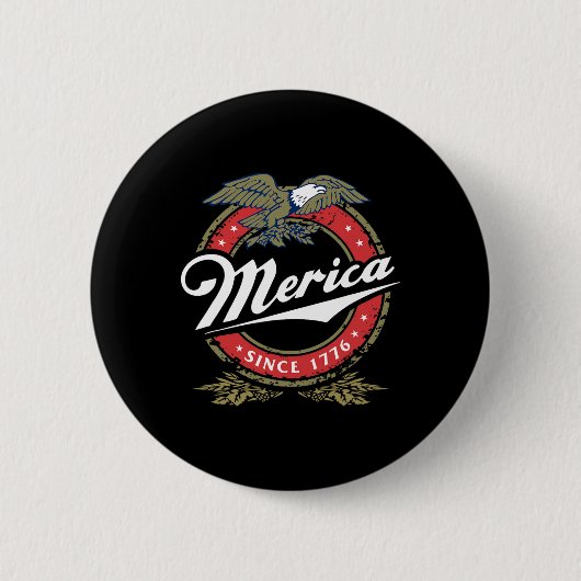 Merica Seit 17761 American Byld Eagle Mullet Star Button (Vorderseite)