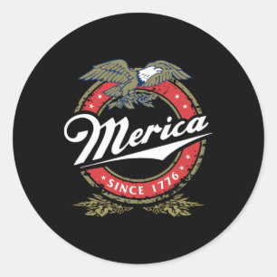 Merica Seit 17761 American Byld Eagle Mullet Star Runder Aufkleber