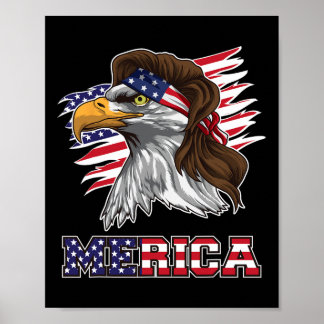 Merica Shirt American Bylle Eagle Mullet Stars und Poster