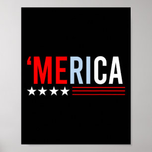 Merica Shirt für Männer Kinder Jungen Mädchen USA  Poster