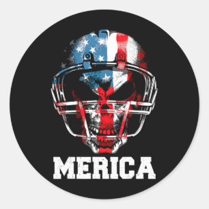 Merica-Shirt Fußball USA-Flagge 4. Juli Stolz Juge Runder Aufkleber