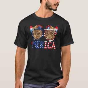 Merica Sonnenbrille Usa Flag Hotdog Feuerwerk 4. T-Shirt