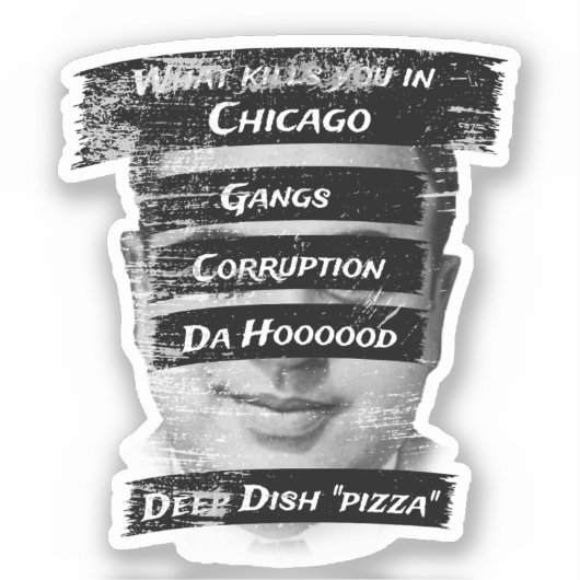 Merica Spaß America USA Funny Patriotism Chicago Aufkleber (Vorderseite)