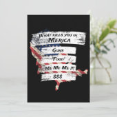 Merica Spaß America USA Funny Patriotism Einladung (Stehend Vorderseite)