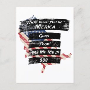 Merica Spaß America USA Funny Patriotism Postkarte