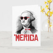 Merica Spaß: George Washington 'Merican Party Karte (Gelbe Blume)