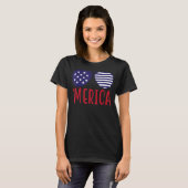 Merica Sunglass Usa Flag 4. Juli Happy Indepen T-Shirt (Vorne ganz)