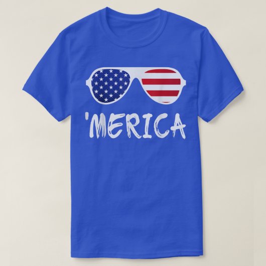 Merica Sunglasses Patriotischer Amerikanische Unab T-Shirt (Design vorne)