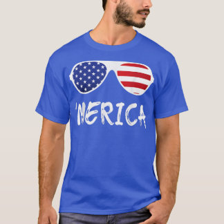 Merica Sunglasses Patriotischer Amerikanische Unab T-Shirt